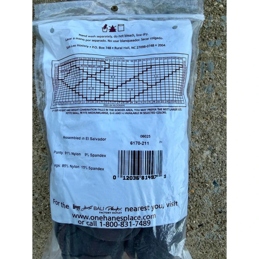 Hanes Silk Reflections Silky Sheer Pantyhose 3 Pair Barely Black Size EF 3054